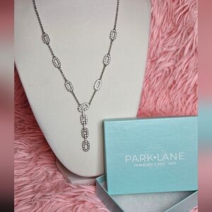 Park Lane Silver Necklace with White Details